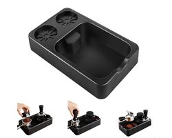 Knock Box Café, koffiedikbak, koffiedikbak voor Coffee Barista Kit-accessoires, 4 antislipvoet, zwart