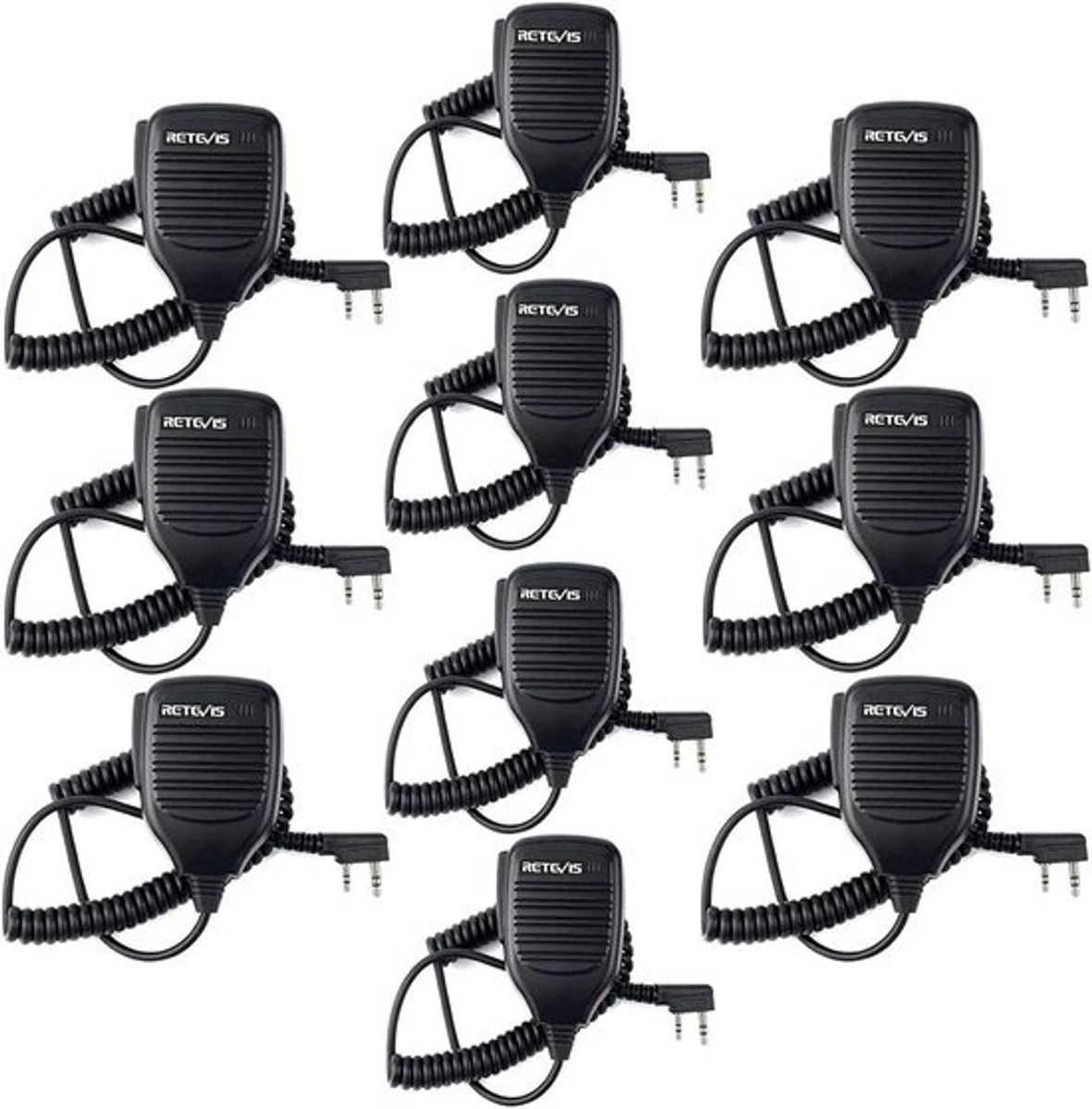 SET van 10 Stuks 2-Pin Handheld PTT Luidspreker Microfoon voor Portofoons
