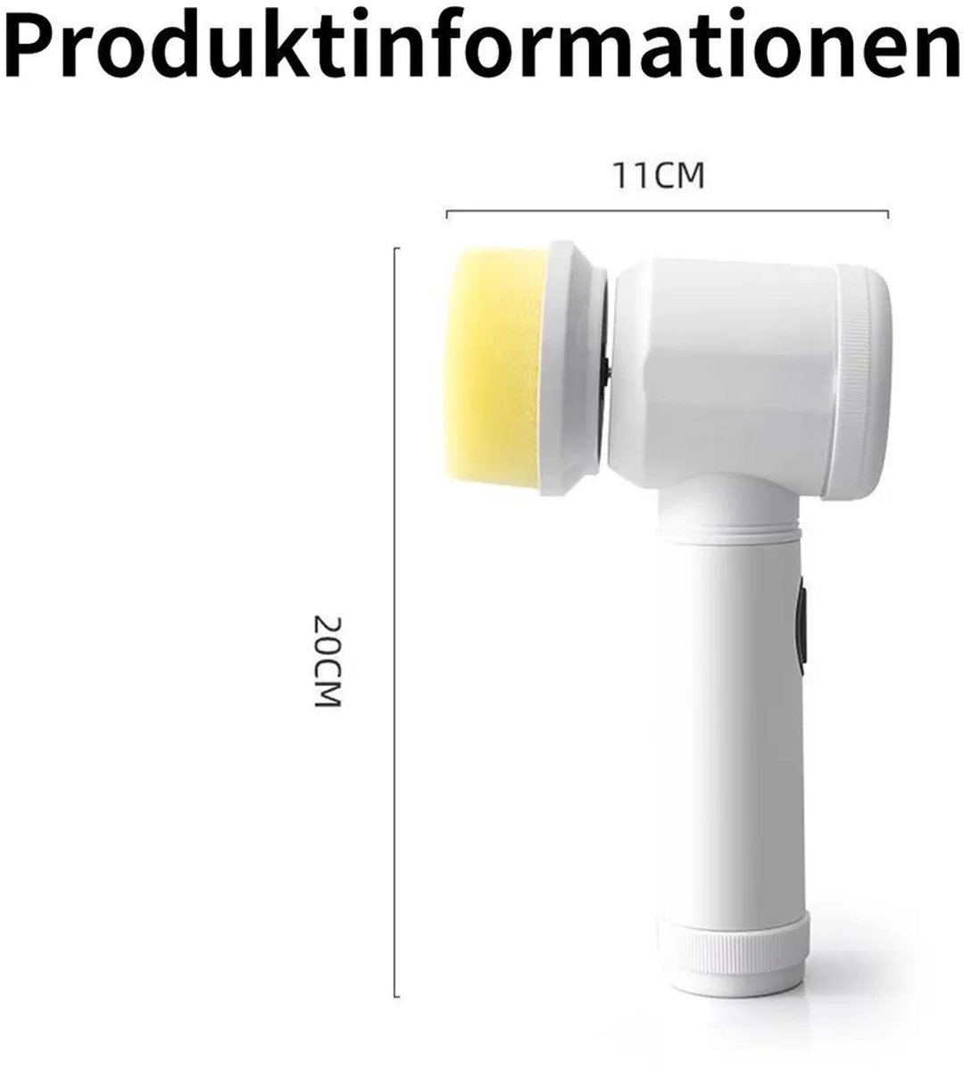 Elektrische vloerreinigingsborstel, multifunctionele handborstel Geschikt voor 8 borstelkoppen.