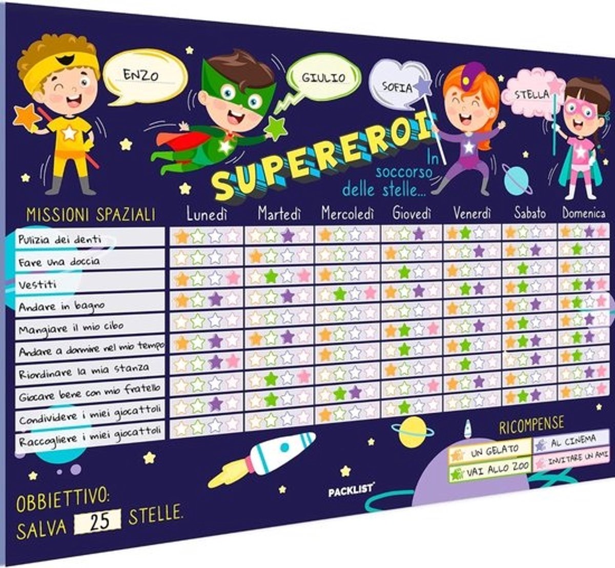 Beloningsschema Kinderen - Gedragstabel Leren - Positief Gedrag - Eco Vriendelijk Papier - 32x22cm