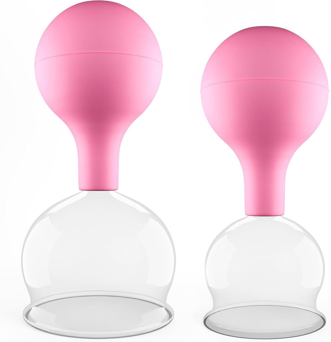 Cupping glazen set - Massage glazen - Stimuleert doorbloeding - Echt glas - Set van 2 - Roze