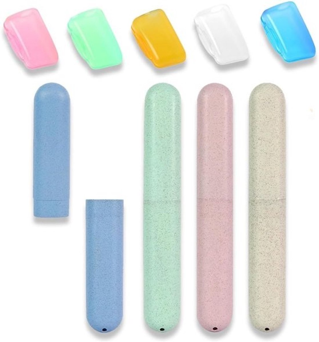 Tandenborsteletui Set - Beschermkapjes Tandenborstel - Hygiënisch Opbergen - Lichtgewicht & Draagbaar - 20 cm Pakket