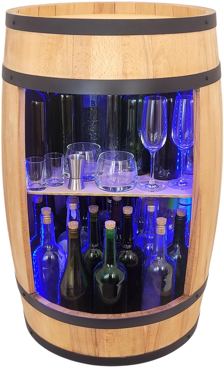 Famanu – Wijnkast en minibar van 81 cm, tafeldrankkast met wijnrek, ideaal voor het opbergen van flessen en glazen