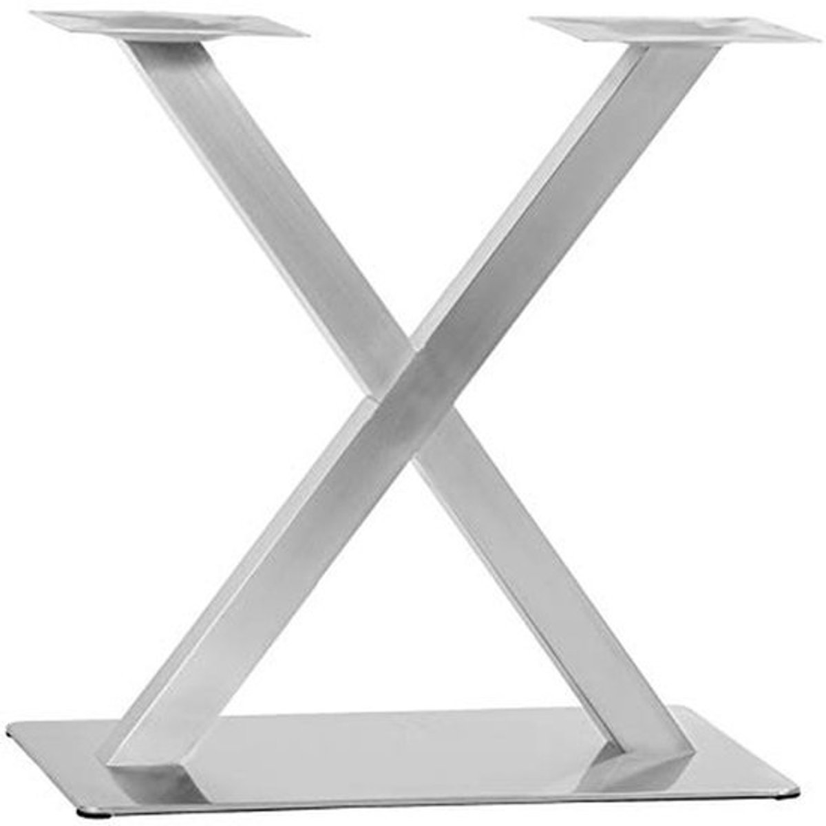 Tafelpoten X-vorm - Tafelonderstel dubbel - Tafel maken - Geborsteld staal - 72 cm - Zilver
