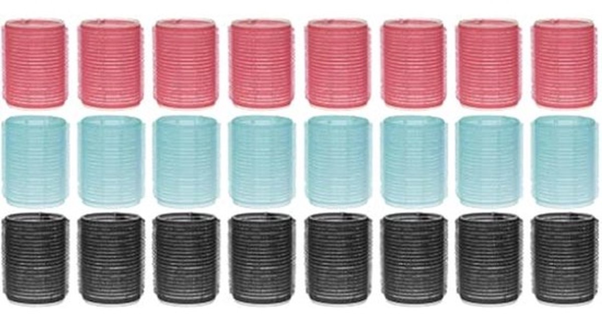 Set van 24 zelfklevende haarkrullers voor hittevrije krulstyling in trendy kleuren