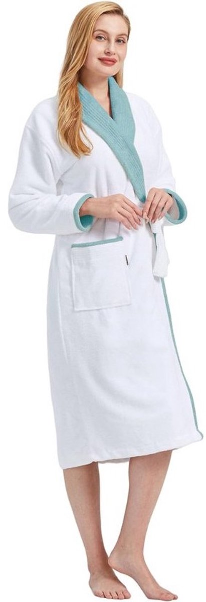 Luxe Katoenen Badjas voor Dames met Kimono Kraag