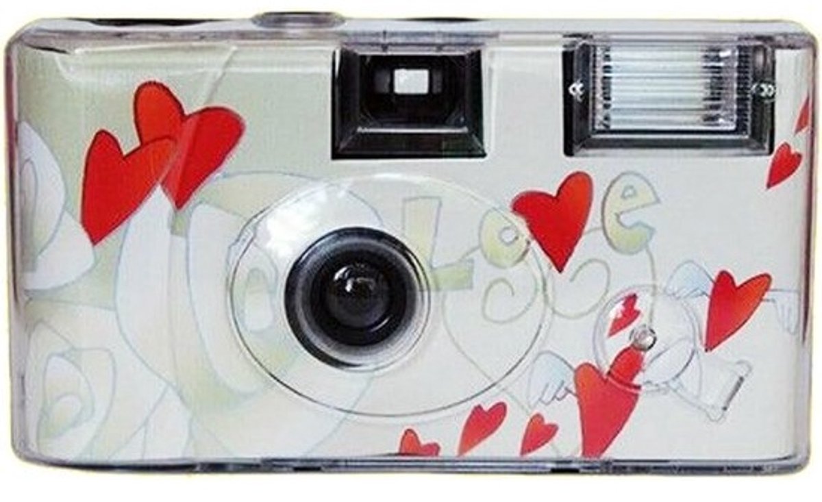 Wegwerpcamera Set - Vliegende Harten - Feestelijke Momenten Vastleggen - Inclusief Batterijen - 2x 27 Opnames - Multi