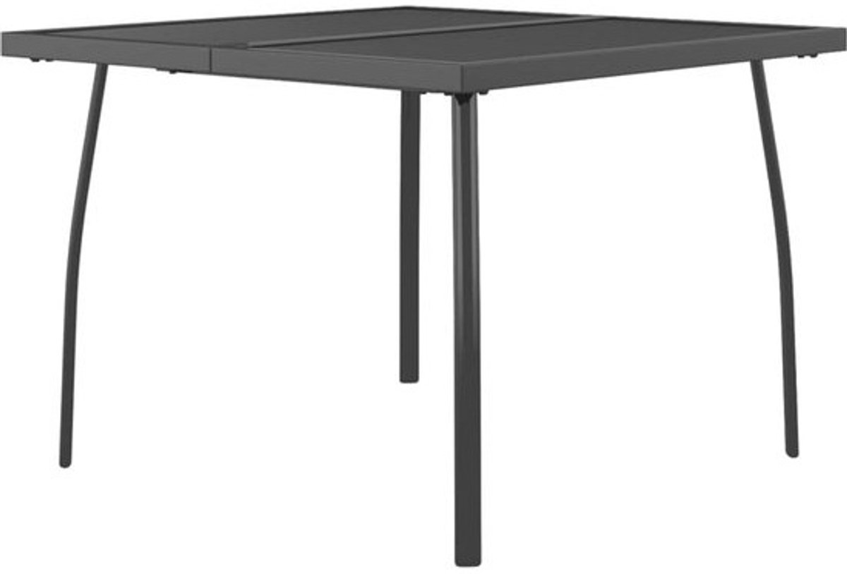 Landelijke tuintafel 100x100 cm met stalen gaasblad, antracietkleurig