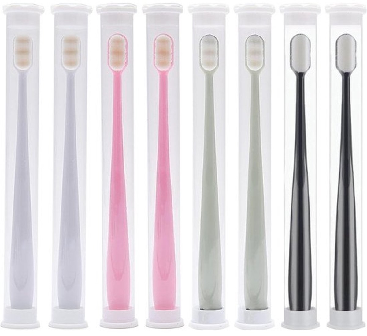 8x Ultra Zachte Micro Nano Tandenborstels voor Gevoelig Tandvlees, Volwassenen & Kinderen
