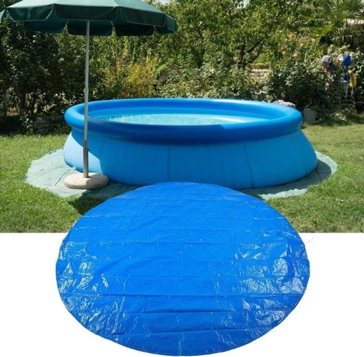 Zwembadafdekking - Winterdeken Zwembad - Zwembad Schoonhouden - Waterdicht en Stofdicht - 335 cm - Blauw