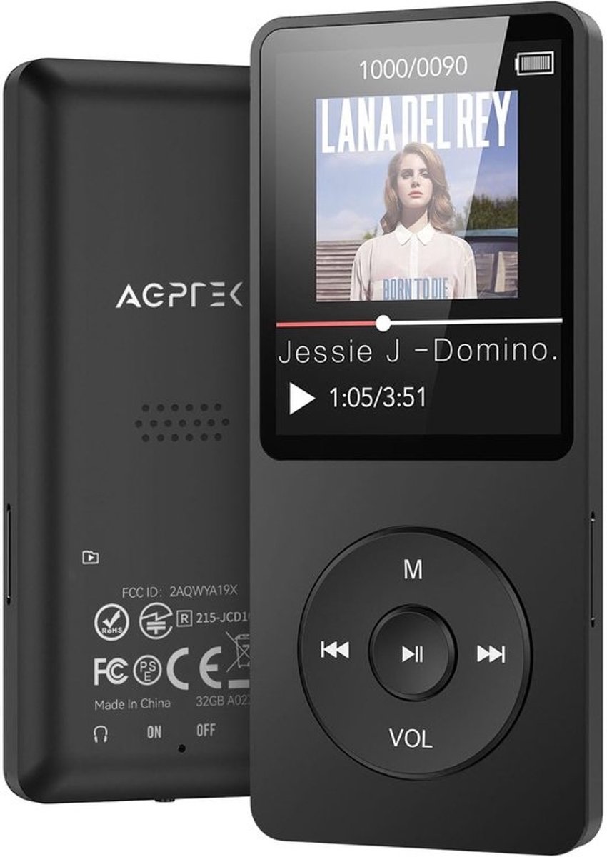 Draagbare Muziekspeler - MP3 Speler - Muziek Luisteren - 70 Uur Batterij - 32GB Geheugen - Zwart