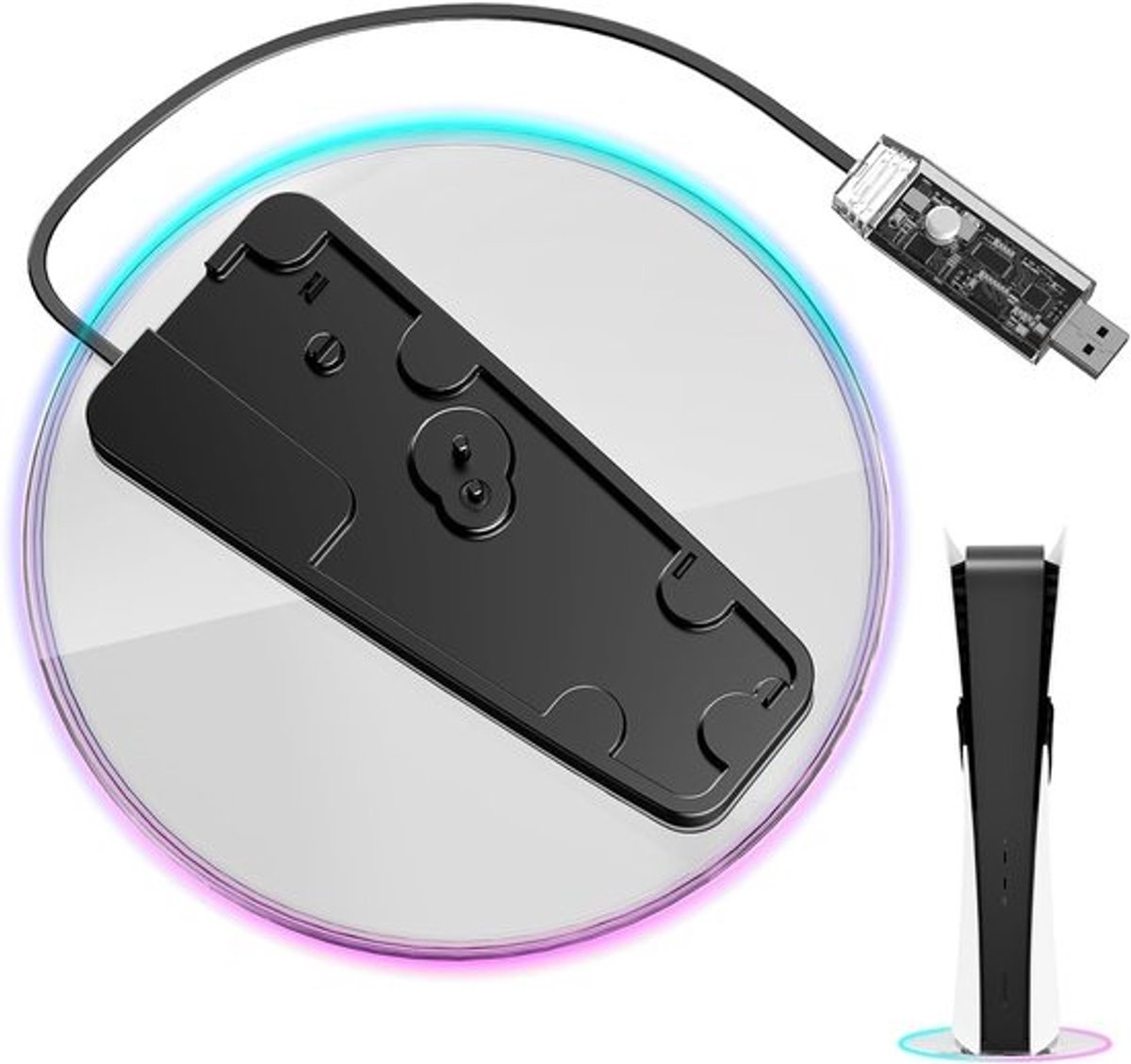Verticale Standaard voor PS5 Slim & Standaard PS5 met RGB Lichteffecten - Stabilisatie & Stijlvolle Display