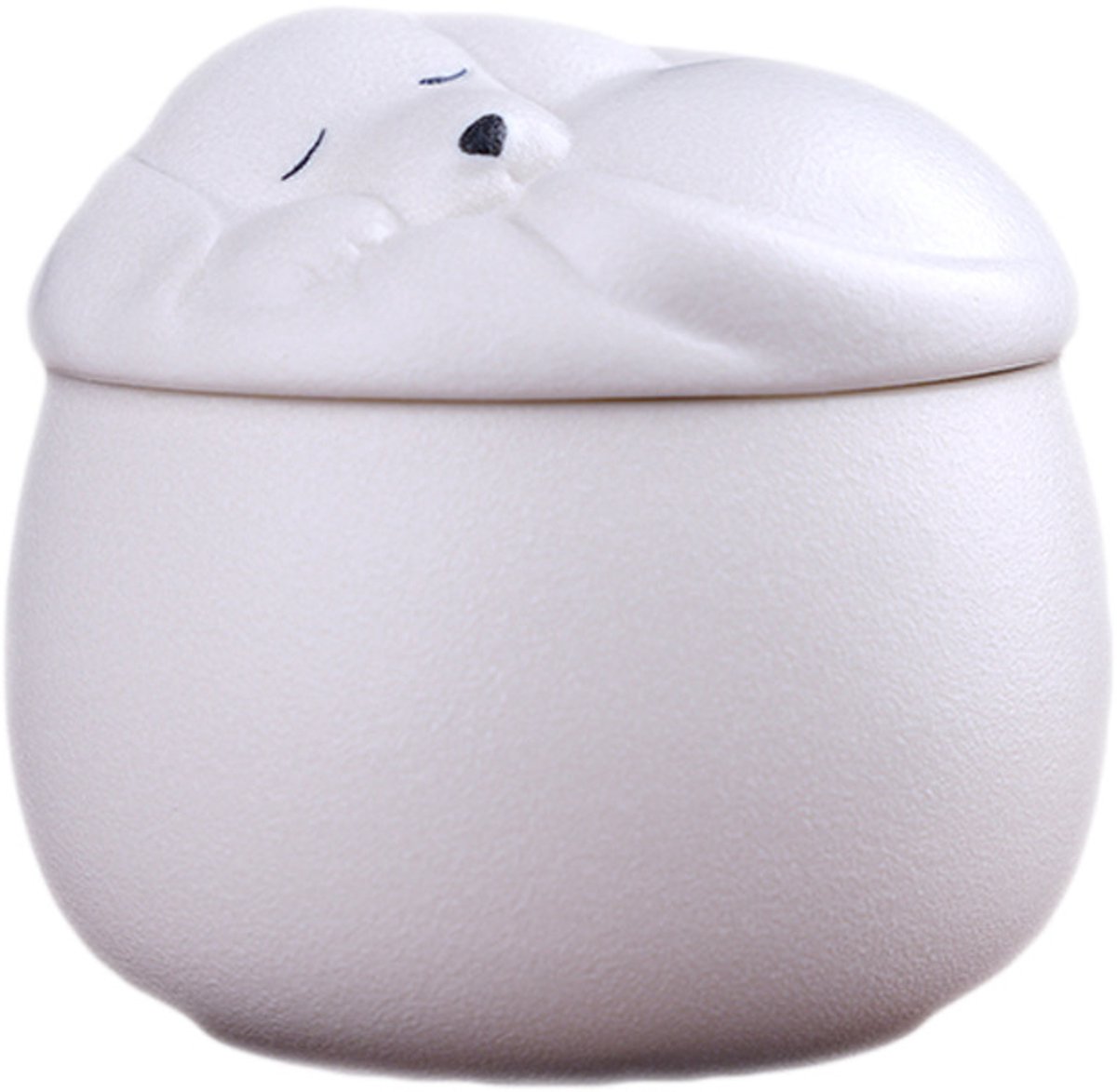 Luxe Urn 150 ML - Crematie Urn - Uniek -Urn - Decoratie Urn - keramische pot - Opslag afdichtende pot - Keramiek - Mini Urn Keramiek -150ml Sleeping Dog blikje: Shar Pei wit