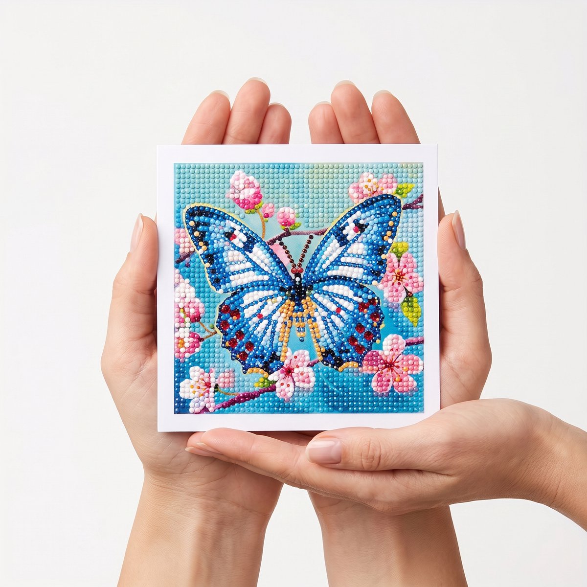 Huntex Diamond Painting Kaarten - 12 Wenskaarten met Enveloppen - Compleet Hobbypakket voor Volwassenen en Kinderen - Bloemen, Vogels en Vlinders — afbeelding 6
