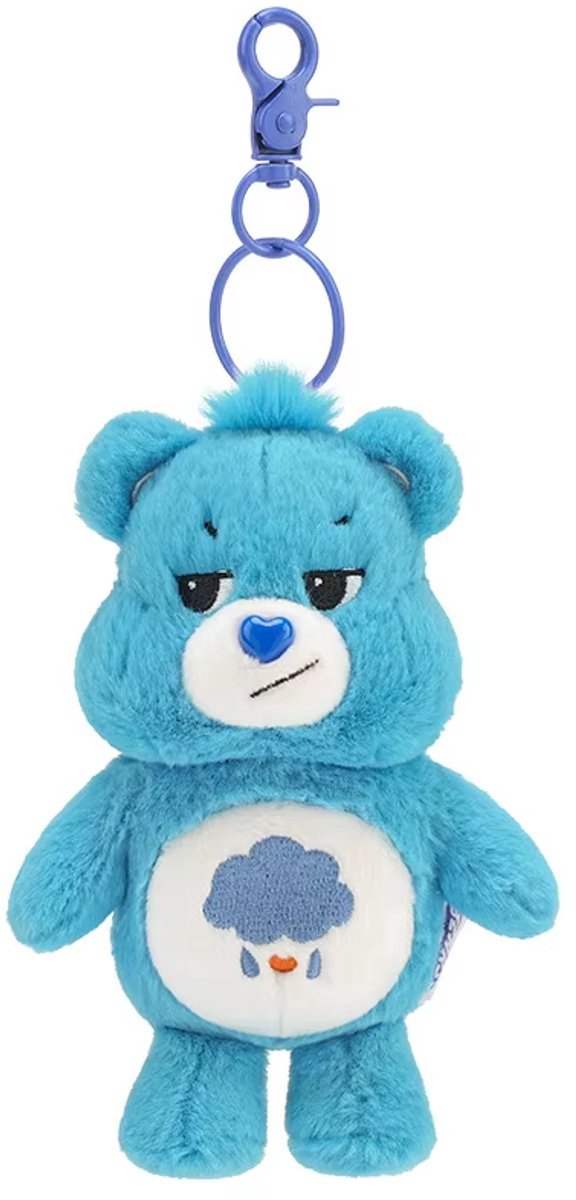 Casalora Regenboog Beer Tas Hanger – 12cm – Kawaii Pluche Bag Charm met Geluid – Schattige Knuffel Sleutelhanger – Blauw