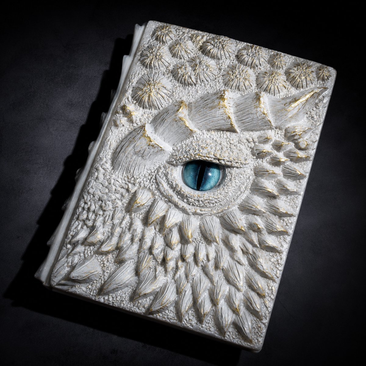 Casalora® 3D Drakenoog Notitieboek – Vintage Fantasy Journal met 3D Reliëf Hardcover van Hars – Schrijfboek voor Dagboek, Notities, Schetsen & Cadeau