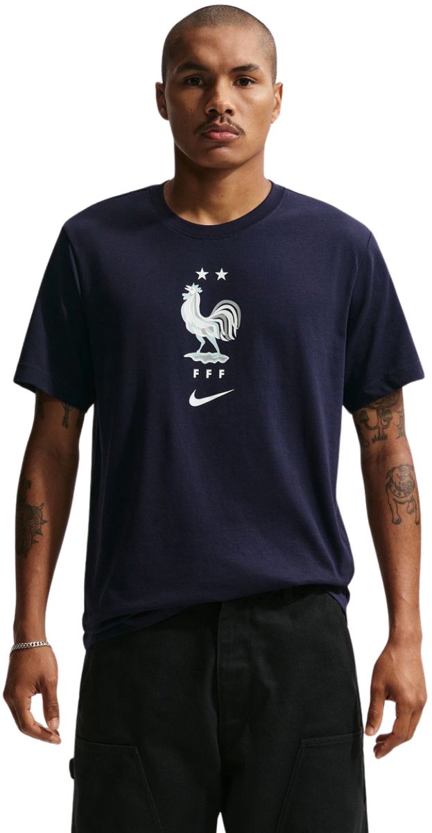 Nike T-shirt Heren FFF Soccer Donkerblauw - Maat 2XL