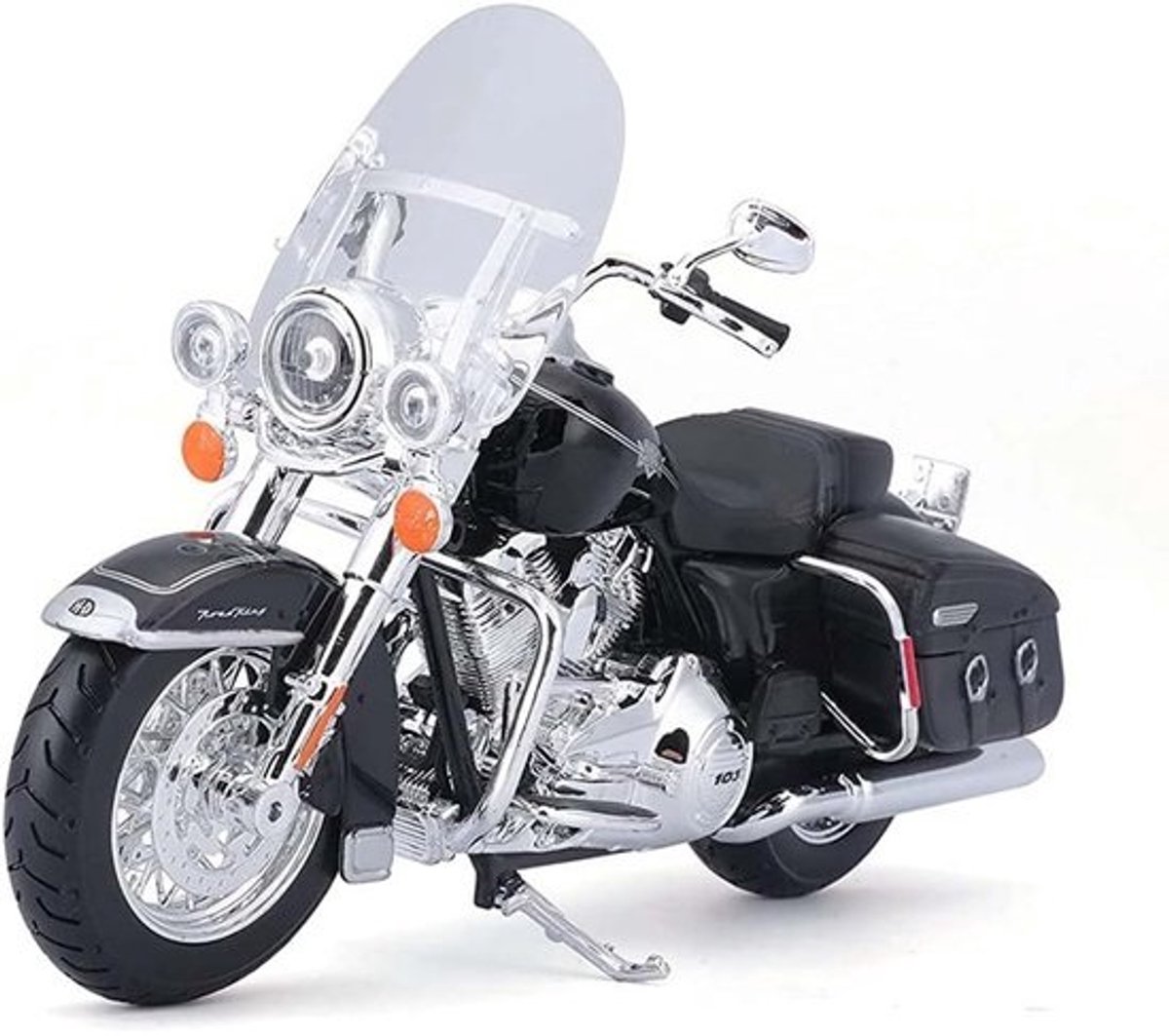 Maisto Harley-Davidson FLHRC Road King Classic 2013: Motorfiets Model 1:12 met besturing, beweegbare standaard en vrij rollende wielen, zwart (532322)
