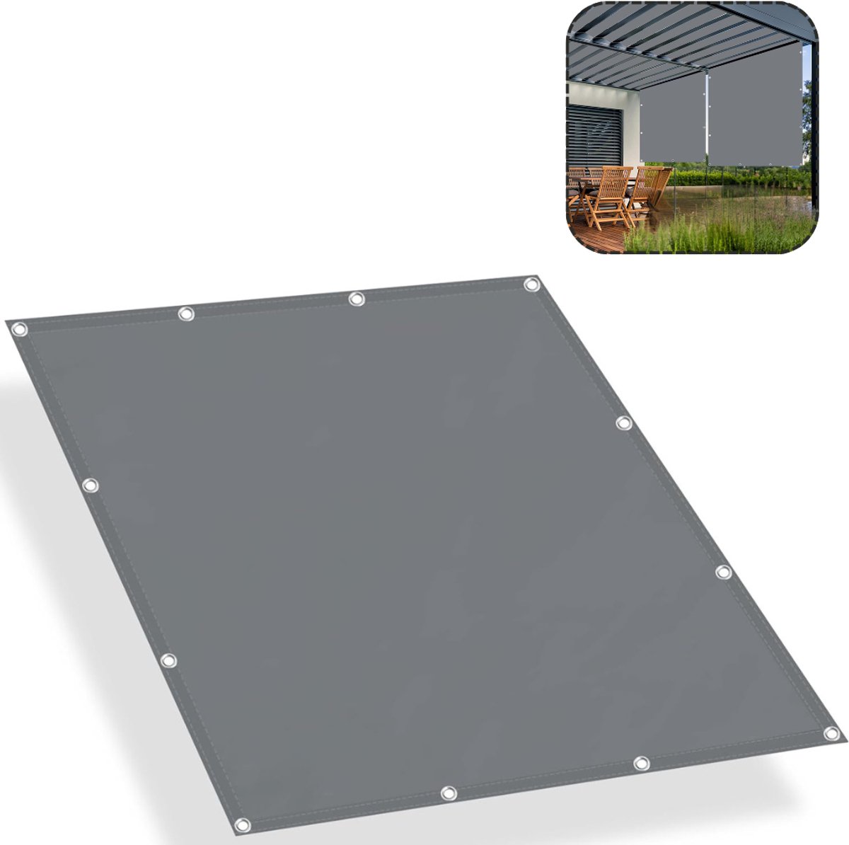 DailySupplies® Zonnezeil Waterdicht - Schaduwdoek Tuin - Buiten Creëren - Donkergrijs