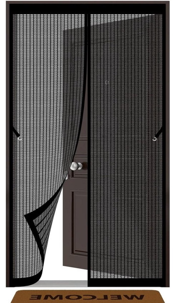 Magnetisch Horren Gordijn - Vliegengordijn Deur Insectenhor - Insecten Buiten Houden - Automatische Sluiting - 100 x 220 cm - Zwart