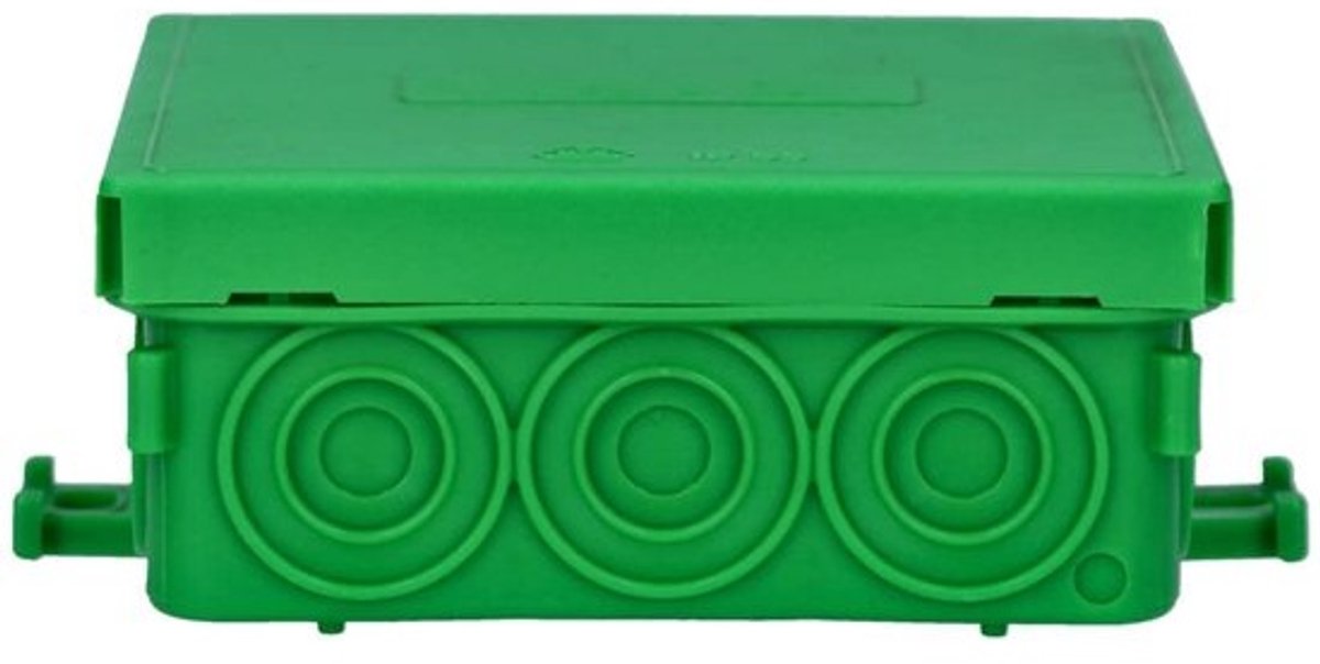 Opbouw Verbindingsdoos - Aansluitdoos Verdeeldoos - Vochtige Ruimtes - IP55 Spatwaterdicht - 85 x 85 x 37 mm - Groen
