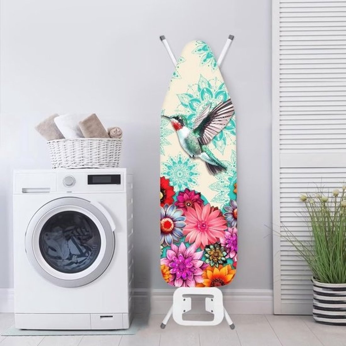 Strijkplankhoes Polyester - Strijkplankovertrek Strijkplank - Kleding Strijken - Met Klittenbandsluitingen - 123 x 40 cm - Bohemian Bloemenprint