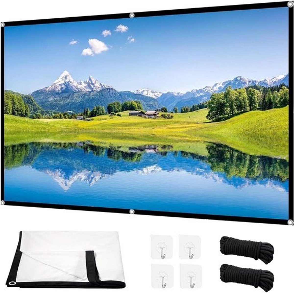 Projectiescherm - Beamerdoek - Thuisbioscoop Creëren - Kreukvrij Glad - 120 inch - Wit