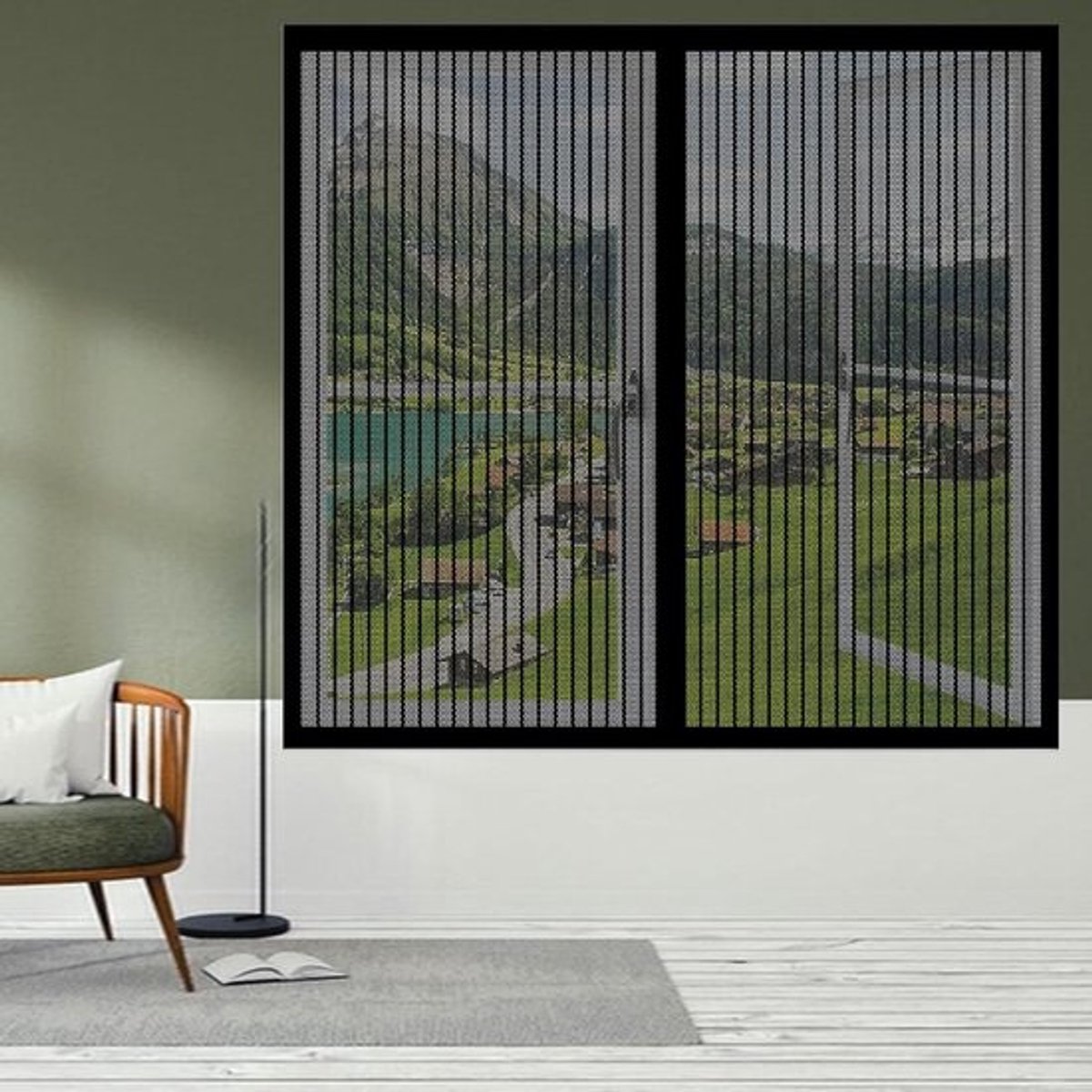 Magnetisch Hor - Vliegenscherm Raam - Insecten Buiten Houden - Zonder Boren Te Plaatsen - 120 x 60 cm - Zwart