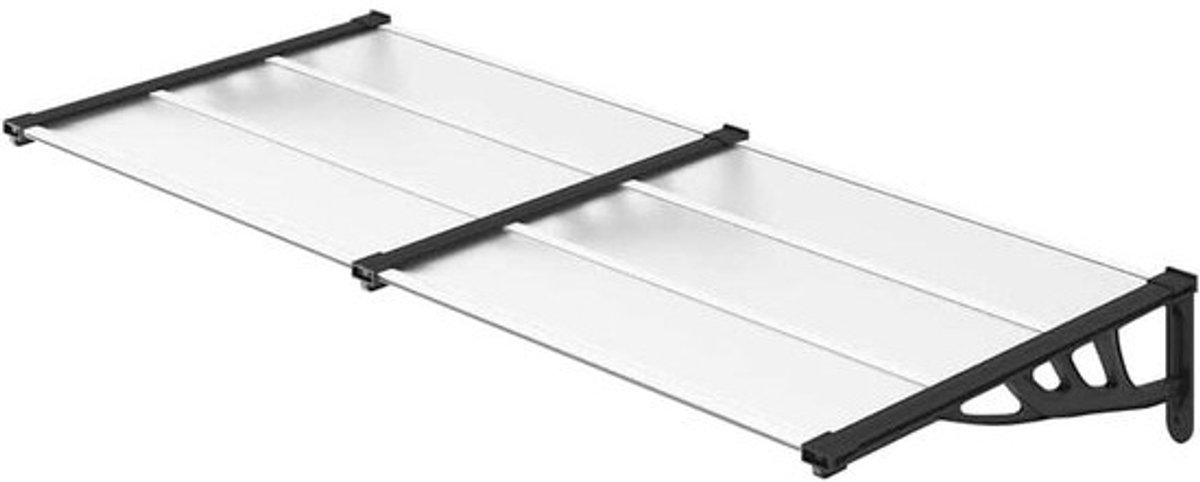 Deur Luifel - Buiten Overkapping - Bescherming tegen Weer - Robuust Frame - 199 x 90 cm - Zwart Transparant