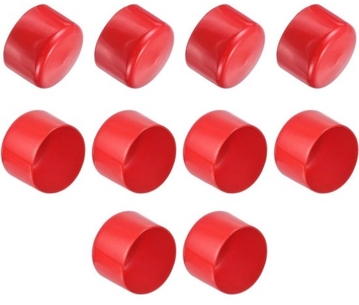 Rubberen Doppen - Eindkappen Buisstop - Meubels Beschermen - Zacht Elastisch Materiaal - 59 mm - Rood