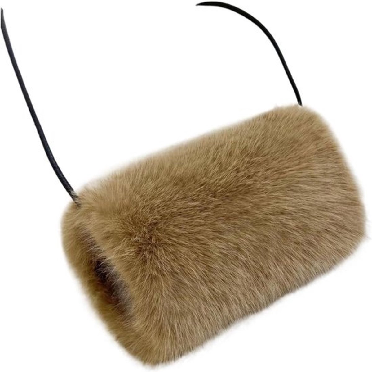 Handwarmer Pouch - Faux Fur Muff - Winter Warmte - Kunstmatig Hitte Schild - 30 cm - Zwart