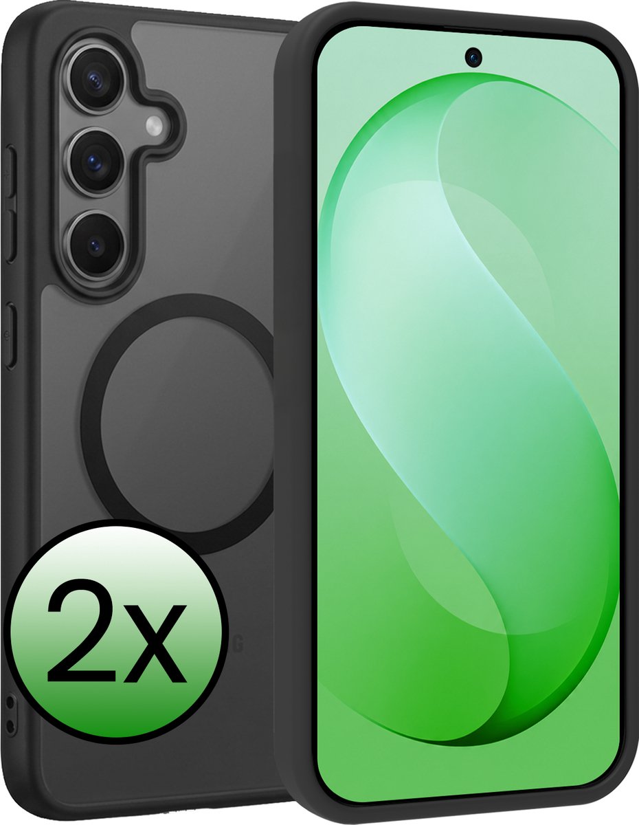 Hoesje 2 Stuks - Geschikt voor Samsung Galaxy S26 FE - Magsafe Compatible - Sterk & Shockproof - Back Cover - Shock Proof Case - Telefoon Hoes - Zwart