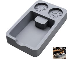 3-in-1 Tamper Station met Silicone Mat en Knock Box voor Espresso, Ruimtebesparend Barista Accessoire, 25x15 cm, Perfect voor Koffieliefhebbers en Thuisbarista's