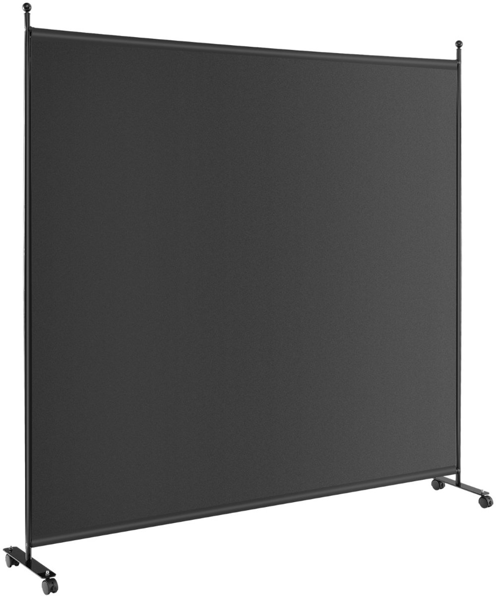 SureDeal® - Kamerscherm - Ruimteverdeler Wieltjes Scherm - Paneel Opvouwbare Scheidingswand - Woonkamer Slaapkamer - 184x30x184 cm - Zwart