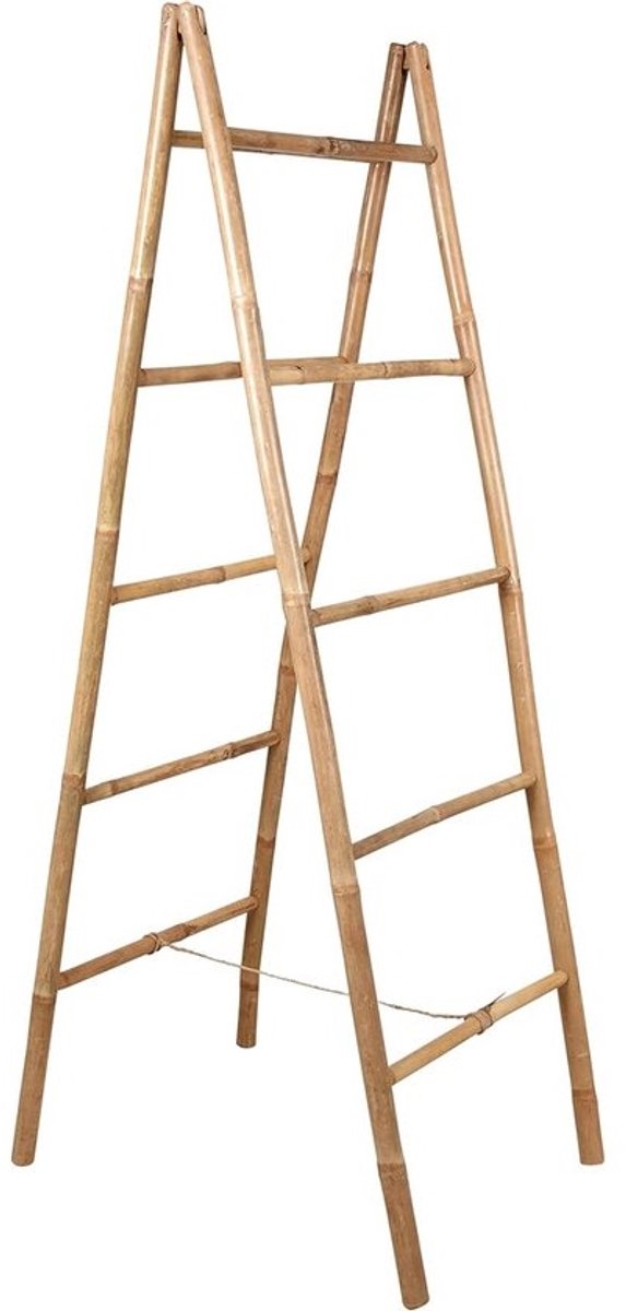 Dubbele Bamboe Ladder - Decoratieve Ladder - Tuindecoratie - Opvouwbaar Ontwerp - 50 x 1267 x 157 cm - Bruin