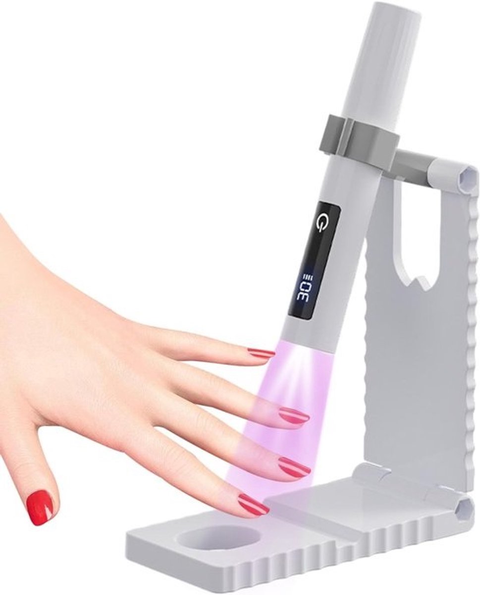 Hand UV-lamp - Nageldroger - Nagels Uitharden - Draagbaar LCD Scherm - 2.8 x 13.1 x 2.8 cm - Wit