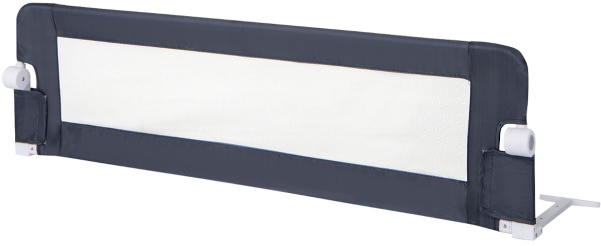 SureDeal® - Bedhekje - Bescherming Opklapbare Veiligheid - Peuters Kinderen - Baby Grijs - 150x40,5x42 cm - Grijs