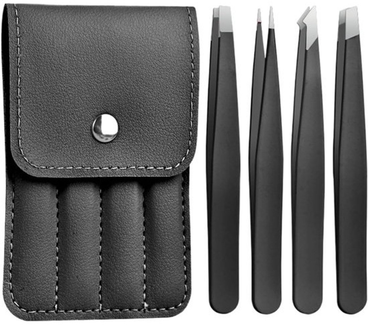Wimperextensie Pincet - Precisie Tang - Gezichtshaar Verwijderen - Anti-Slip Handvat - 9.4 cm Lengte - Zilverkleurig