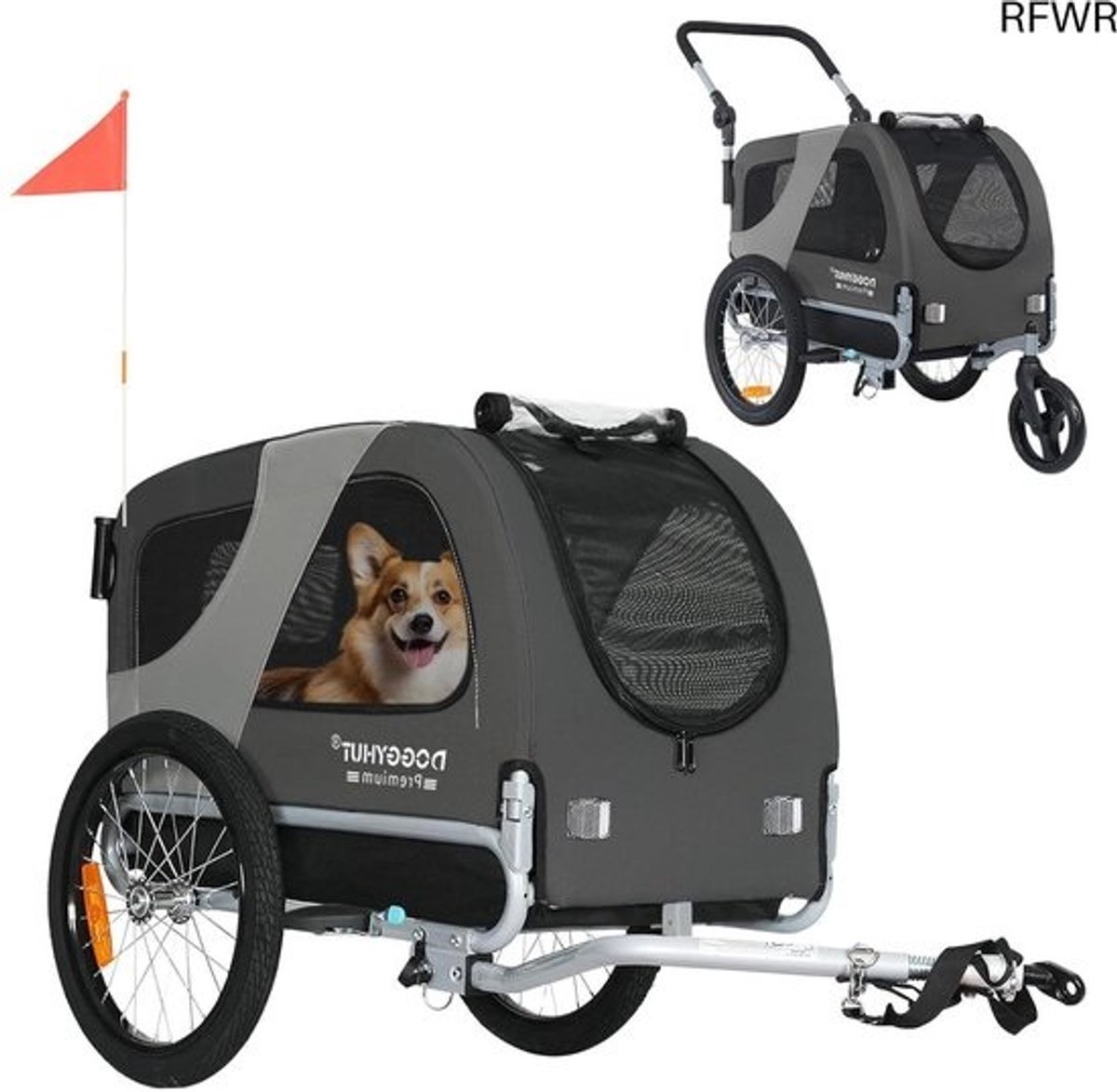 RFWR® Premium hondenfietskar en jogger 2-in-1 voor kleine en middelgrote honden