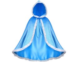 Jobber Toys Prinsessen Cape Meisje - Blauwe Sneeuwmantel