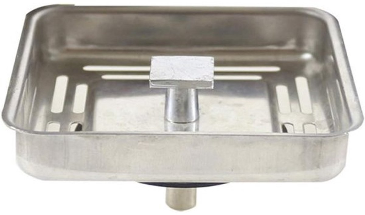 Vierkante RVS Gootsteen Zeefplug - Geschikt voor Afvoeren 78x78mm