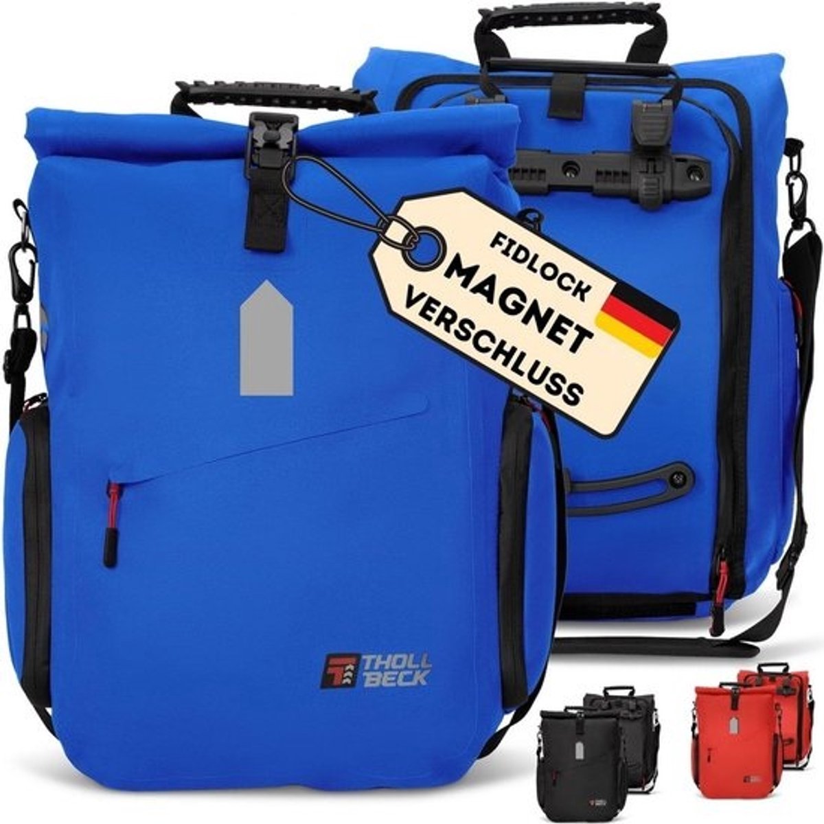 Waterdichte 3-in-1 Fiets-/Schoudertas met Magnetische Sluiting en Laptopvak - 25L