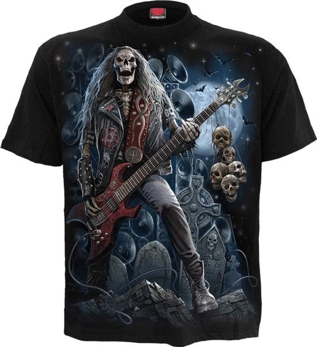 Zwart Grim Rocker T-shirt Gothic Streetwear Kleding