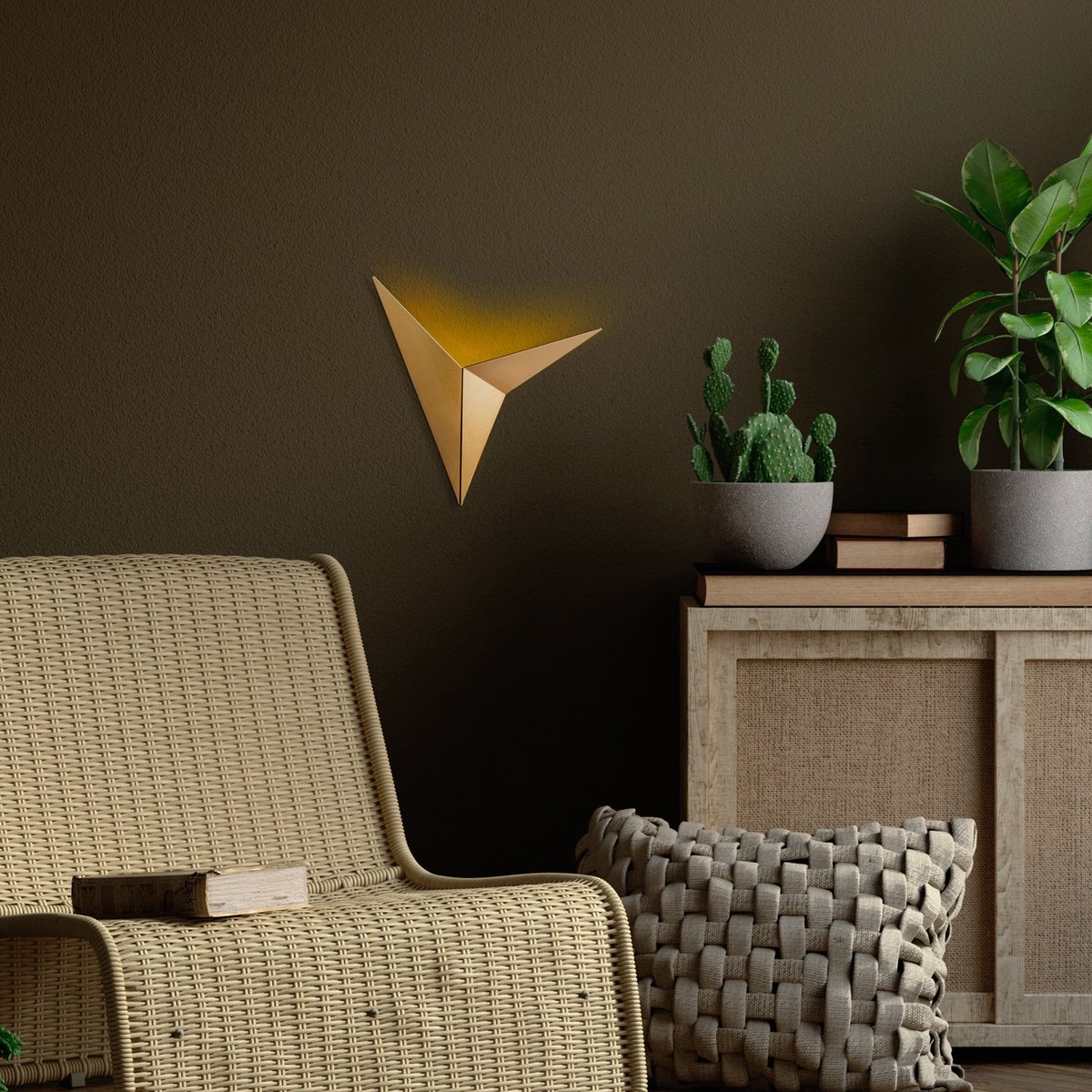 Asir - Wandlamp - Goud - 34 x 5 x 34 cm