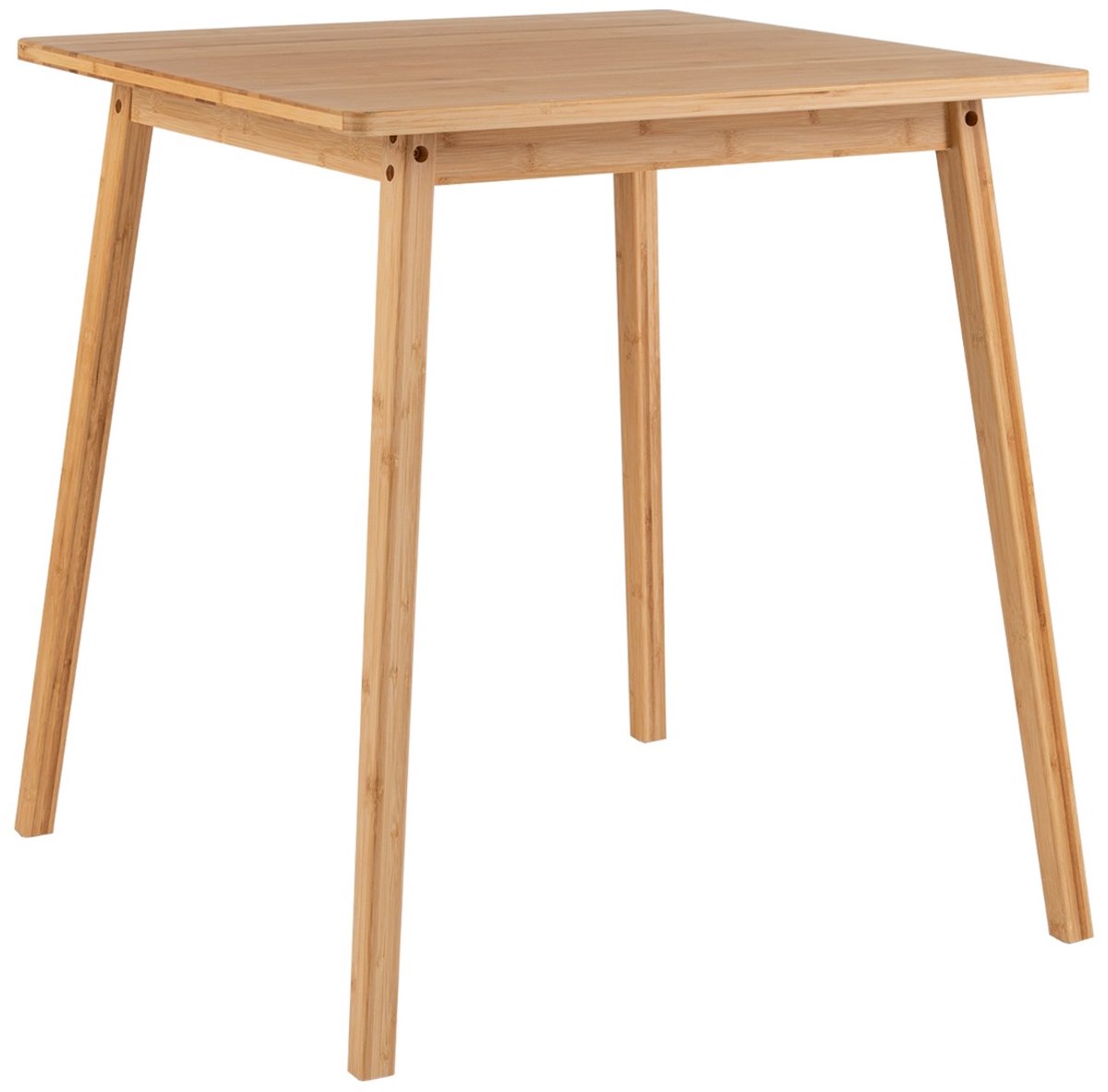 SureDeal® - Eettafel - Vierkante Bamboe Geschikt - Personen Massief Houten - 70x70x74,5 cm - Naturel