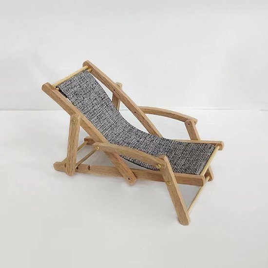 Mini Strandstoel - Miniatuur Meubels - Tafeldecoratie - Charmante Strandstoelvorm - 17 x 8 x 8 cm - Grijs — afbeelding 3