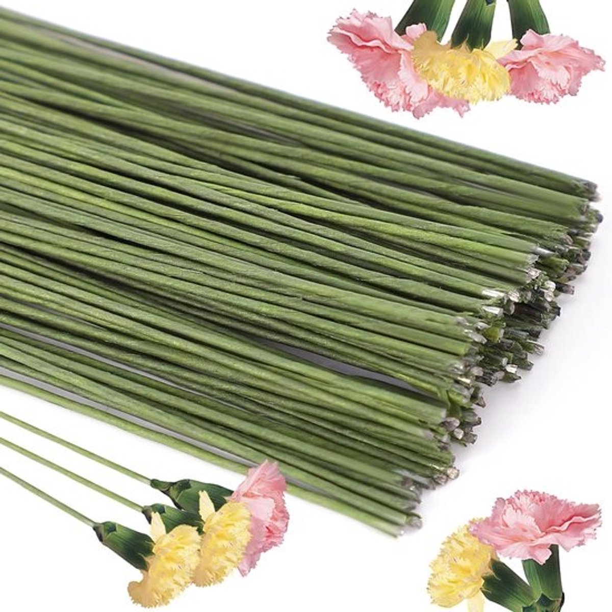 Bloemen Draad - Ambachtsdraad Florist - Bloemschikken Knutselen - 100 Stuks 18 Gauge - 36 cm Lengte - groen