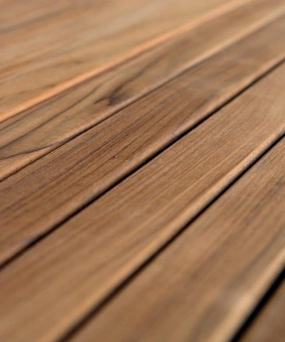 Terrasplanken teakhout - Houten dekdelen - Terrassen en boten - Duurzaam en splintervrij - 110 cm lengte - Goudbruin
