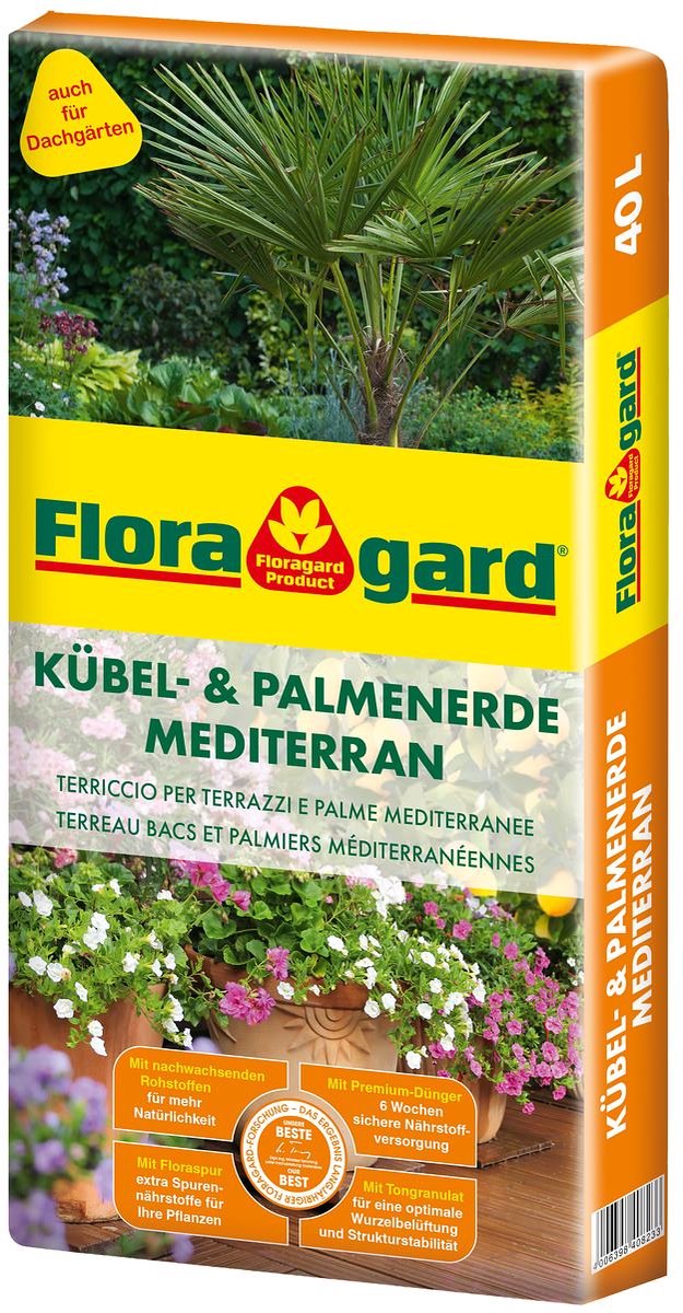 Floragard Kuip- en palmenaarde mediterraan - 40 liter