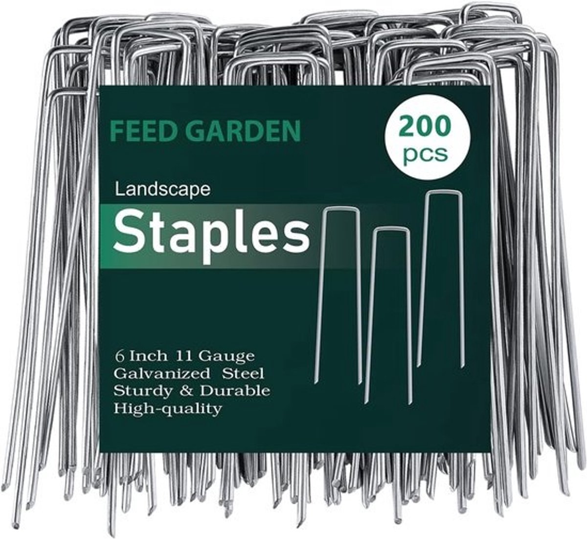 Landschap Nietjes - Tuinpinnen Sod Pinnen - Tuin Vastzetten - Anti-Roest Staal - 200 Stuks 15cm - Zilver